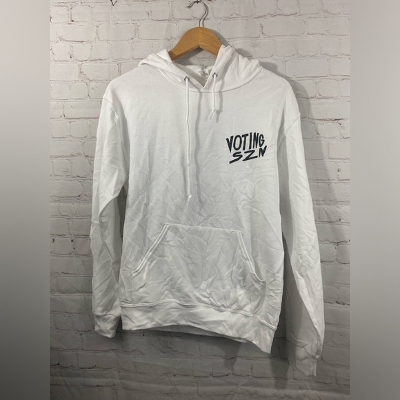 Advancing Justice-Atlanta.Org Hoodie Mens Size Small White Jerzees Nublend - Picture 1 of 6